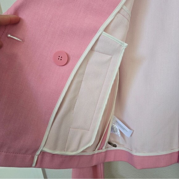 Ann Taylor Short Trench Pea Coat Pink size 00 - Picture 14 of 15